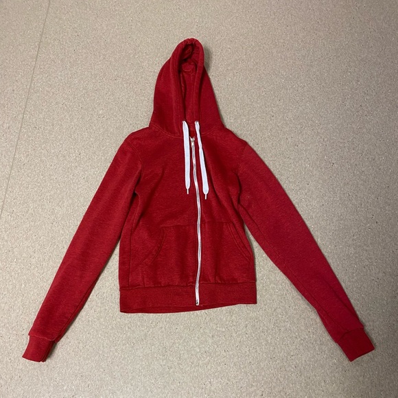Used But Not Abused, Red Zip-Uo, Light-Weight (unbranded) Hoodie, sz sm. - Picture 1 of 1